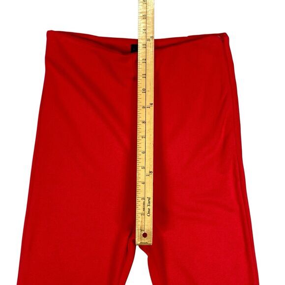 NBD Flare Pants Womens S Red Rose Shirley Temple High Rise Asymmetrical flared - Picture 11 of 15
